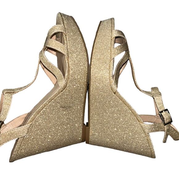 Touch of‎ Nina Shoes Platform Gold Party/Wedding Shoes size 8.5M - Picture 7 of 9